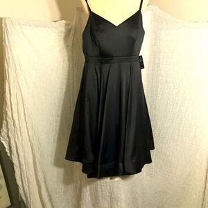 Torrid NWT Black Satin Skater Cocktail Dress Size 10
